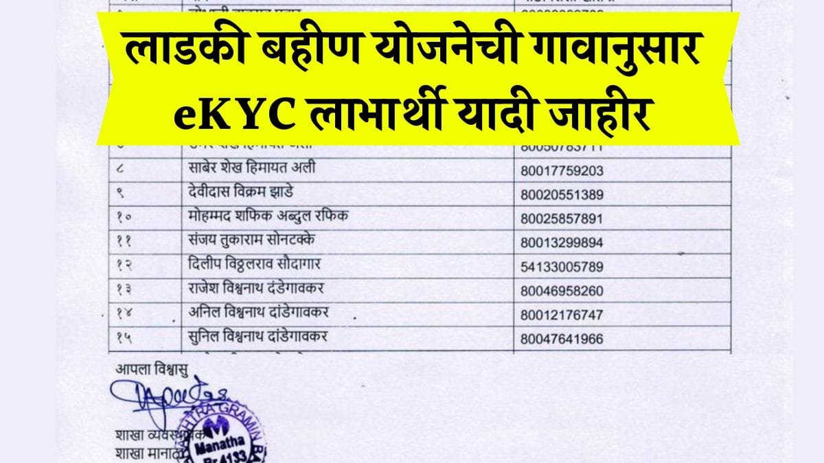 लाडकी बहीण योजना: ई-केवायसी (e-KYC) केलेल्या महिलांची नवीन यादी जाहीर! तुमचं नाव पहा Ladaki Bahin Yojana KYC Process 2026