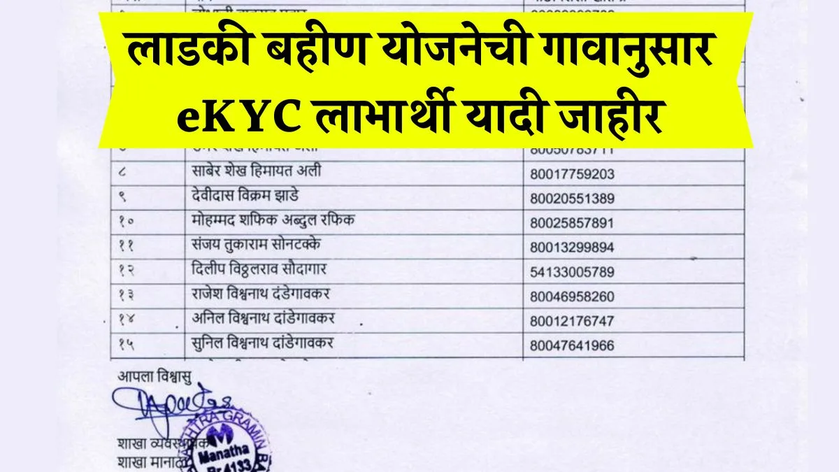 लाडकी बहीण योजना: ई-केवायसी (e-KYC) केलेल्या महिलांची नवीन यादी जाहीर! तुमचं नाव पहा Ladaki Bahin Yojana KYC Process 2026