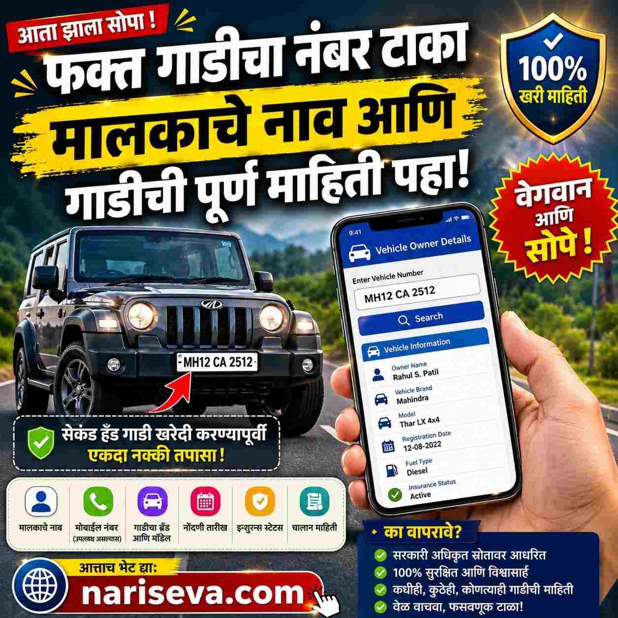 वाहन नंबरवरून मालकाची माहिती कशी पाहायची? येथे पहा Vehicle Owner Details Check
